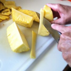 cut the pineapple core out