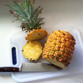 pineapple with stem cut off