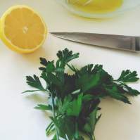 closeup lemon parsley