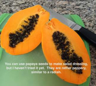 Cut papaya w:seeds